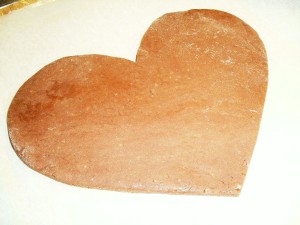 Das Lebkuchenherz vor dem Backen